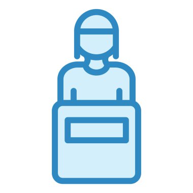 Sırt çantalı bir kadının vektör çizimi