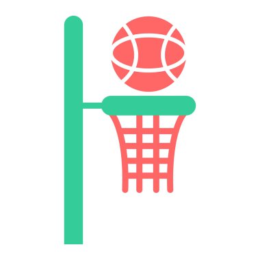 Basketbol ikonu, vektör illüstrasyonu