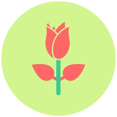 Gül. Web simgesi basit illüstrasyon