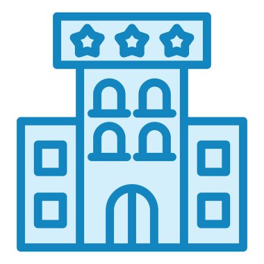 Otelde. Web simgesi basit illüstrasyon 