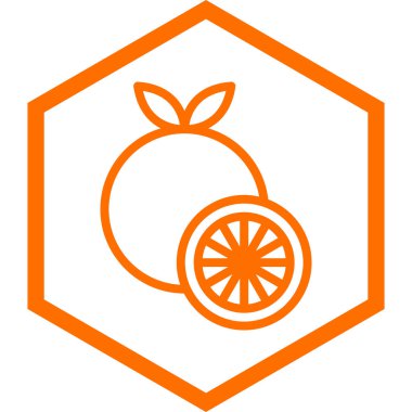 Turuncu çizgili turunçgil meyve ikonu beyaz arkaplanda izole edilmiş. vektör illüstrasyonu