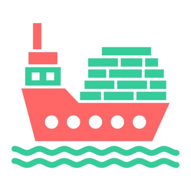 kargo gemisi. Web simgesi basit illüstrasyon