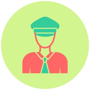 Güvenlik görevlisi düz vektör simgesi