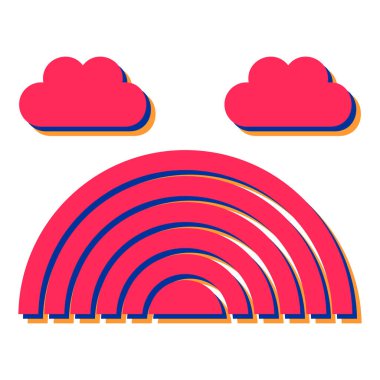 Gökkuşağı bulutları simgesi. Web için hava vektörü simgelerinin düz çizimi