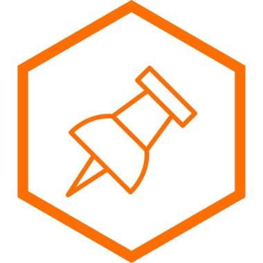 İğne simgesine bas. vektör illüstrasyonu