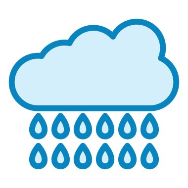 Yağmur yağıyor. Web simgesi basit illüstrasyon 