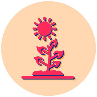 Bir bitki simgesinin vektör illüstrasyonu