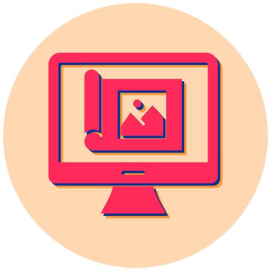 çevrimiçi resim simgesi, vektör resimleme