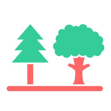 Ağaçlar. Web simgesi basit illüstrasyon