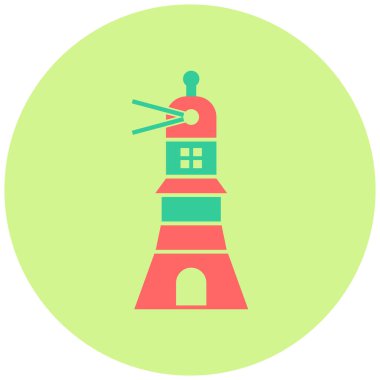 Deniz feneri. Web simgesi basit illüstrasyon