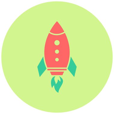 Roket. Web simgesi basit illüstrasyon