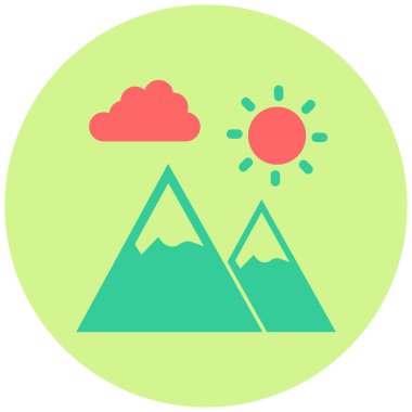 Güzel dağ. Web simgesi basit illüstrasyon