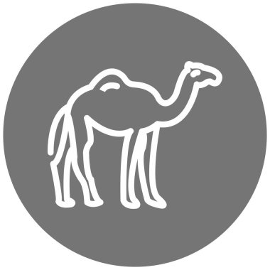 Deve yassı ikon vektör çizimi