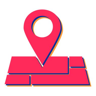 Konum simgesiyle harita işaretleyici. vektör illüstrasyonu