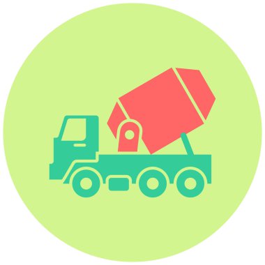 Beton karıştırıcı. Web simgesi basit illüstrasyon