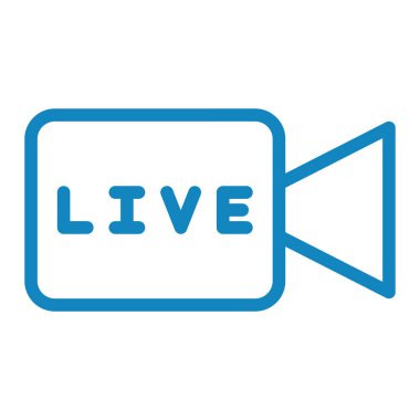 Video kamera ikon vektörü. İnce çizgi işareti. izole edilmiş sınır sembolü çizimi