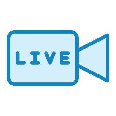 Canlı kamera ikon vektörü. İnce çizgi işareti. izole edilmiş sınır sembolü çizimi