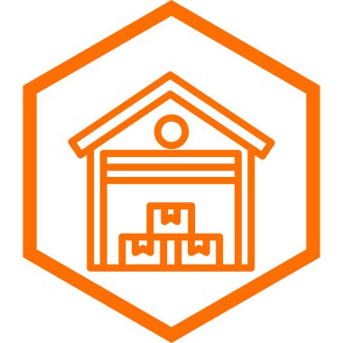 Bir depo simgesinin vektör illüstrasyonu