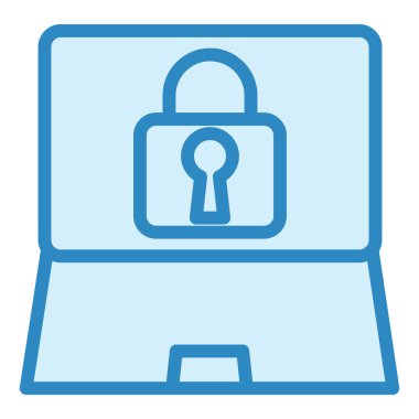  Laptop Lock modern simge vektör çizimi 