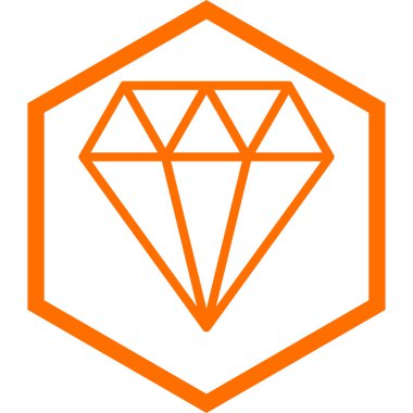 Elmas vektör simgesi. biçim düz sembol, sarı renk, yuvarlak açılar, beyaz arkaplan