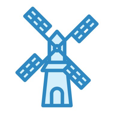 Yel değirmeni ikonu vektör illüstrasyonu