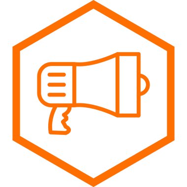 Megafon. Web simgesi basit illüstrasyon