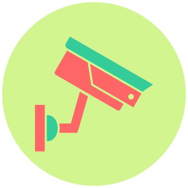 Güvenlik kamerası simgesi, vektör illüstrasyonu