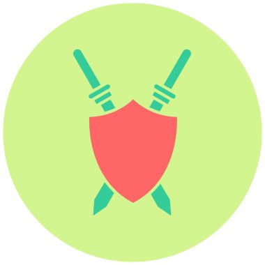 Kılıç kalkanı. Web simgesi basit illüstrasyon