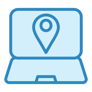 Laptop Haritası. Web simgesi basit illüstrasyon 