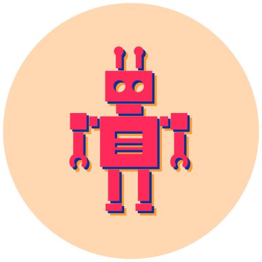 robot. Web simgesi basit illüstrasyon