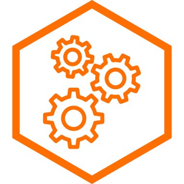 Moda stili izole edilmiş arkaplanda vites simgesi