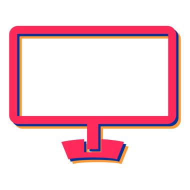 Bilgisayar monitörü simgesi. vektör illüstrasyonu