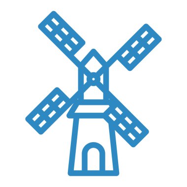 Yel değirmeni ikonu vektör illüstrasyonu