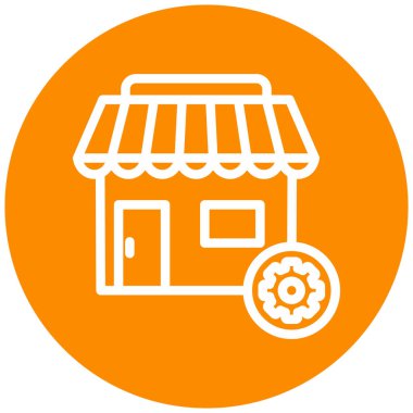 Dükkan. Web simgesi basit illüstrasyon