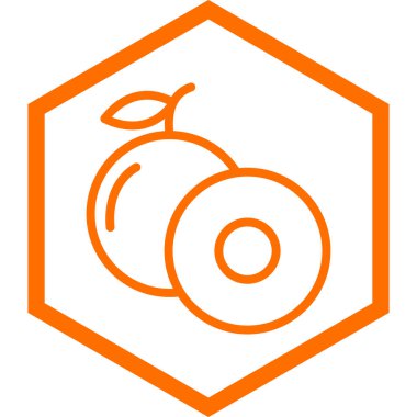 Turuncu vektör satırı simgesi