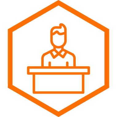 Sunum. Web simgesi basit illüstrasyon