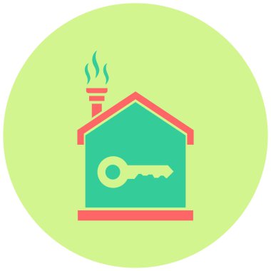 Evin anahtarı. Web simgesi basit illüstrasyon