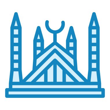 Faisal Camii modern ikon vektör illüstrasyonu  