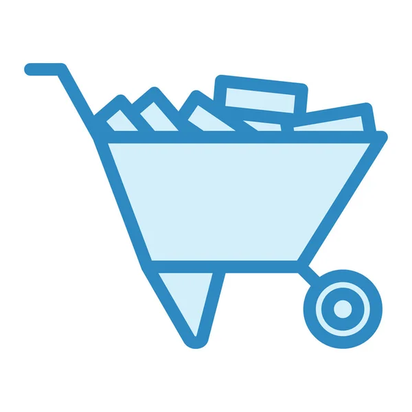 Wheelbarrow Web Icon Vector Illustration — Stock Vector