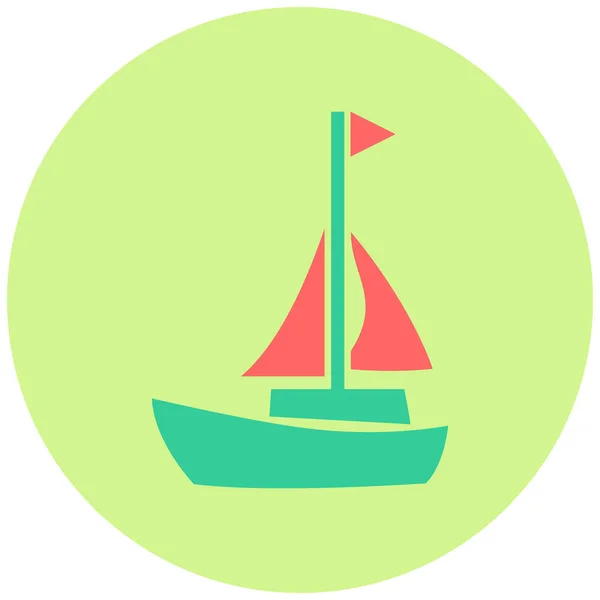 Zeilboot Web Icoon Eenvoudige Illustratie — Stockvector