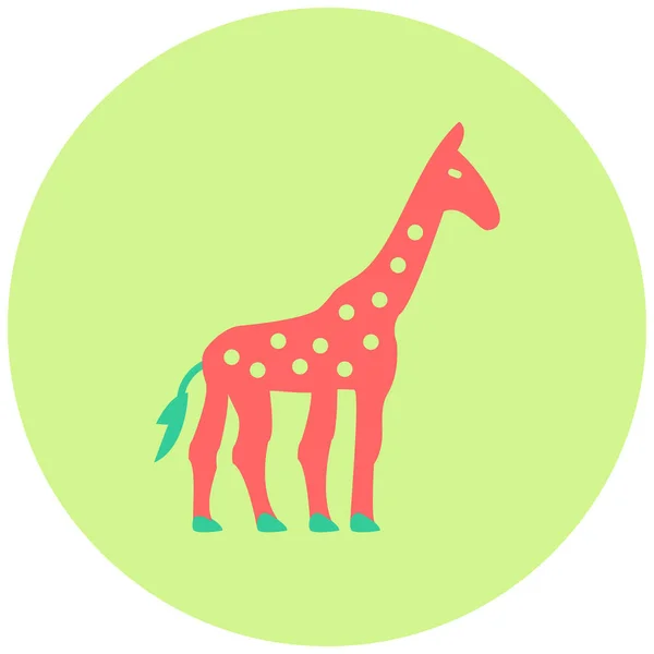 Girafa Ícone Web Ilustração Simples — Vetor de Stock