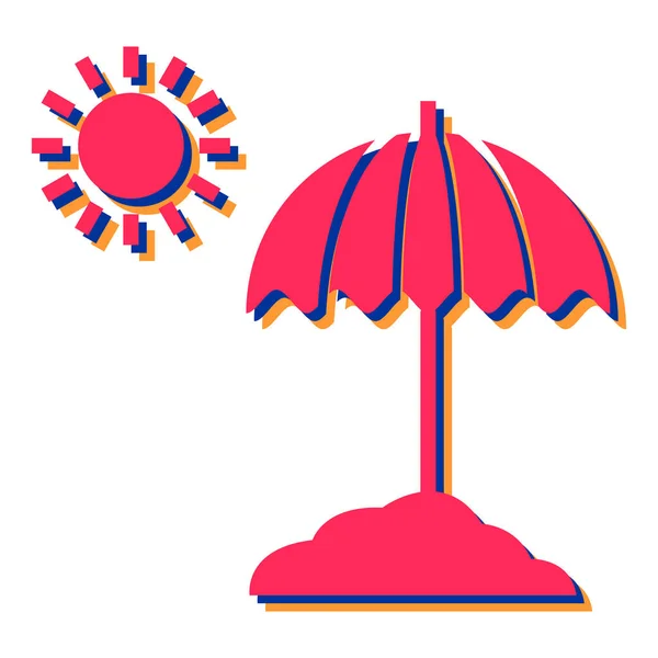 Summer Beach Umbrella Icon Vector Illustration Graphic Design — Stock Vector