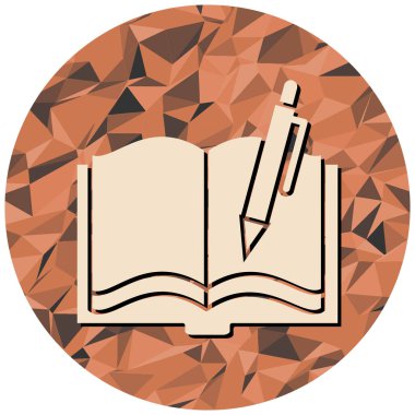 Kalem simgesi, vektör illüstrasyonlu kitap