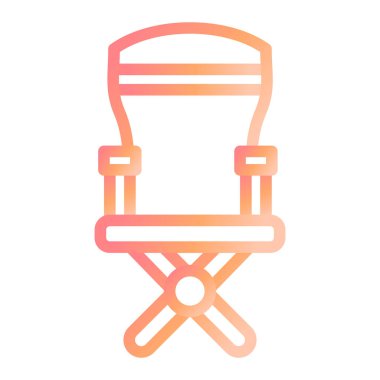 Kamp Sandalyesi. Web simgesi basit illüstrasyon 