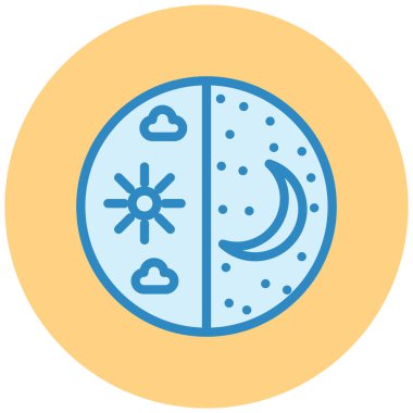 gündüz ve gece web simgesi basit illüstrasyon