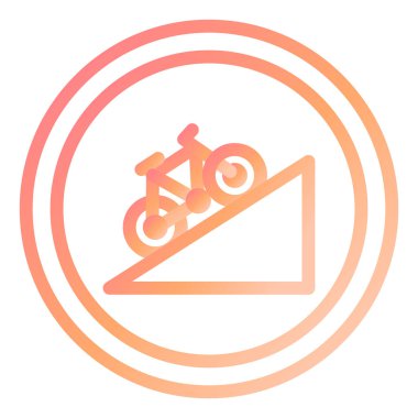 Tepe Yolu İşaret simgesi vektör illüstrasyonu