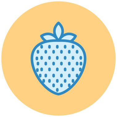 Çilekli. Web simgesi basit illüstrasyon