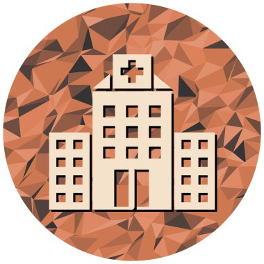 Hastane binası ikonu. Web tasarımı için şehir vektör simgelerinin düz çizimi