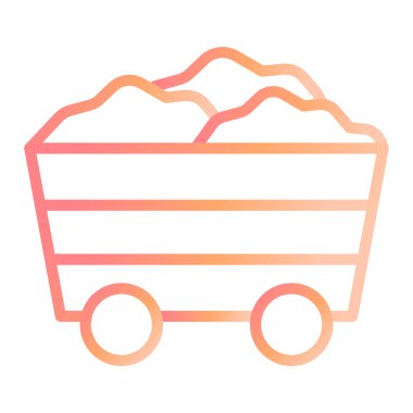 Mine Cart modern ikon vektör çizimi 