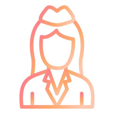  Uçuş Görevlisi modern simge vektör illüstrasyonu 